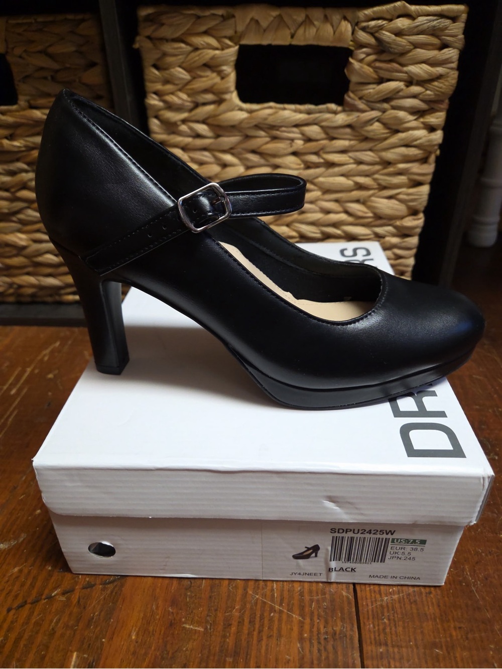 Black Mary Jane High Heel Pumps